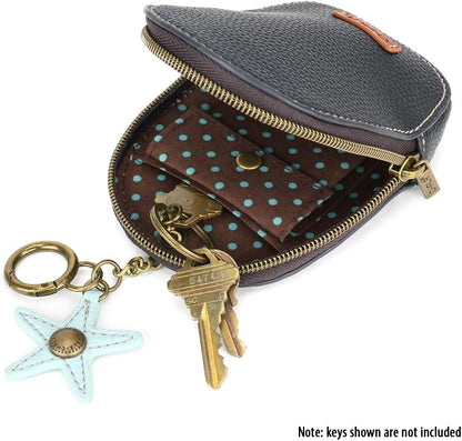 HOTCHALA Mini Coin Purse Keychain - RFID Protected Card Holder and Coin Purse Accessory - Turtle A