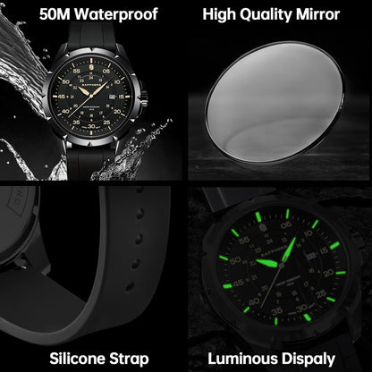 HOTSAPPHERO Mens Watch 50M Waterproof Luminous Quartz Analog Watches with Date Display Casual Stylish Work Business Classic Silicone Strap Men's Wrist Watches Elegant Gifts for Men