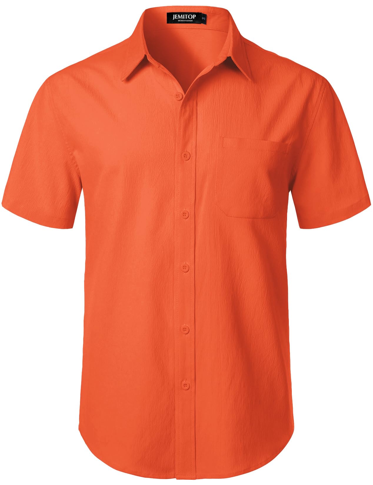 HOTJEMITOP Mens Stretch Wrinkle Free Texture Shirts | Lightweight, Summer, Beach, Stylish, Button Down, Short Sleeve, Casual, Vacation