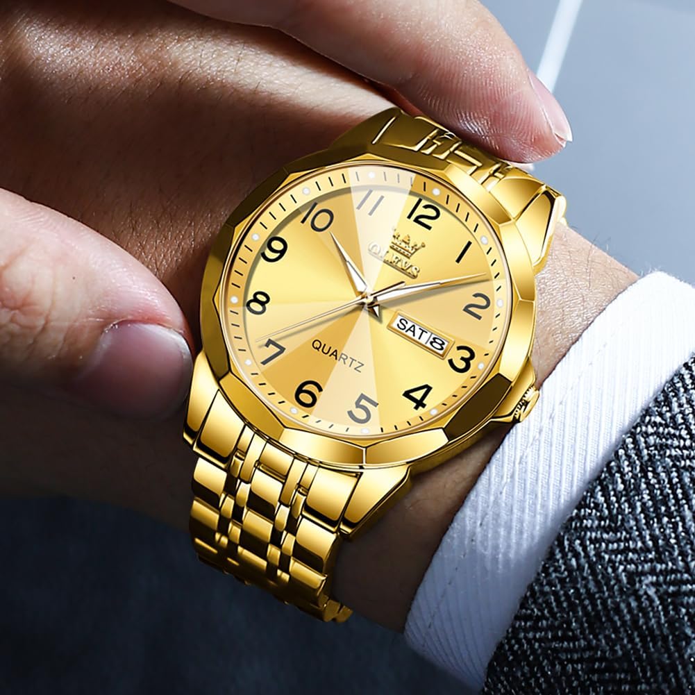 HOTOLEVS Watch for Men Simple Business Dress Analog Stainless Steel Waterproof Luminous Date Easy Read Men Wrsit Watch