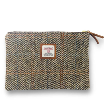 HOTHarris Tweed Coin Purse Handmade Lipstick Bag Vintage British Portable Credit Card ID Wallet with YKK Zipper for Women men (Mint Green, Large)
