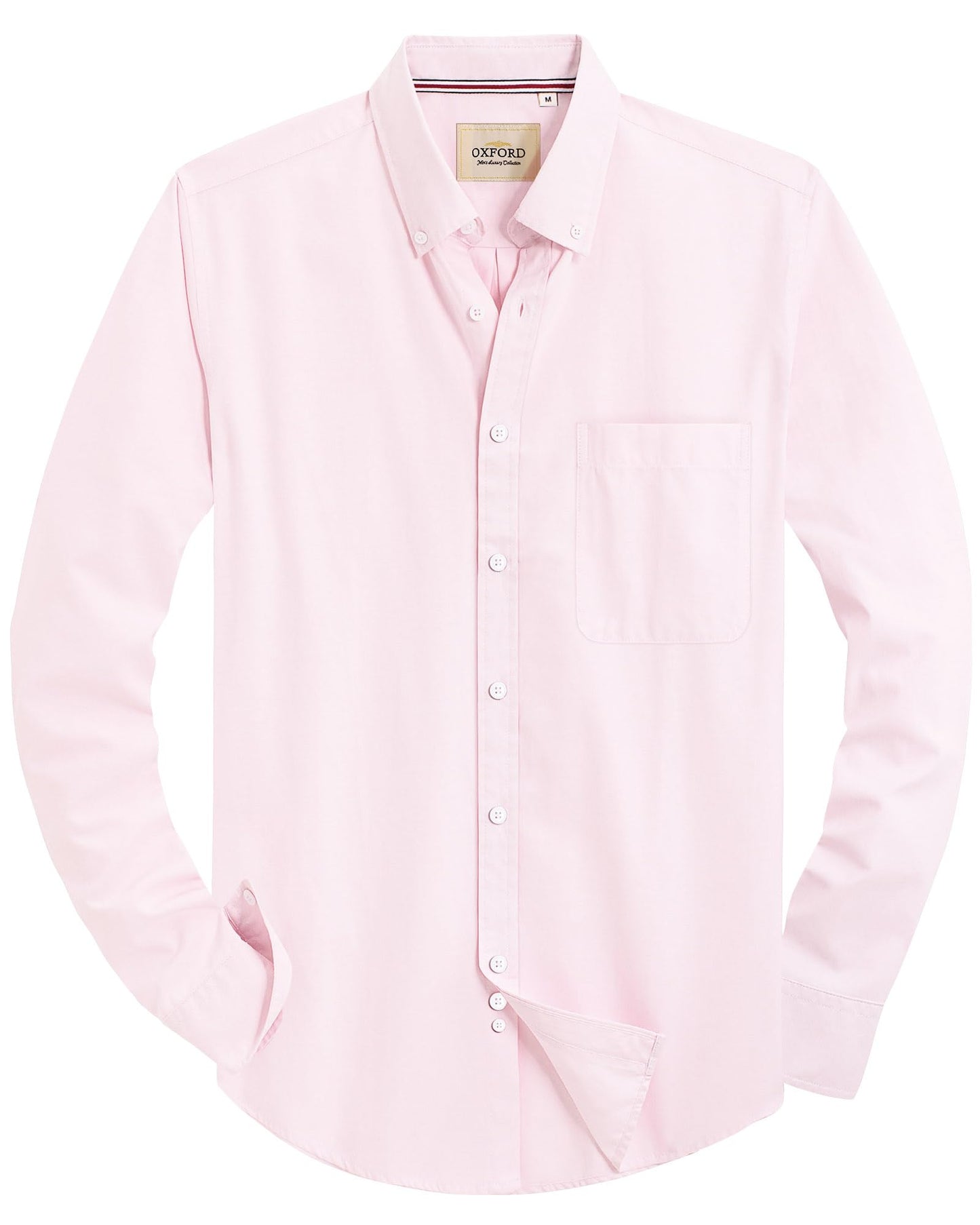 HOTAlimens & Gentle Mens Solid Oxford Shirt Long Sleeve Dress Shirt Work Casual Button Down Shirts with Pocket