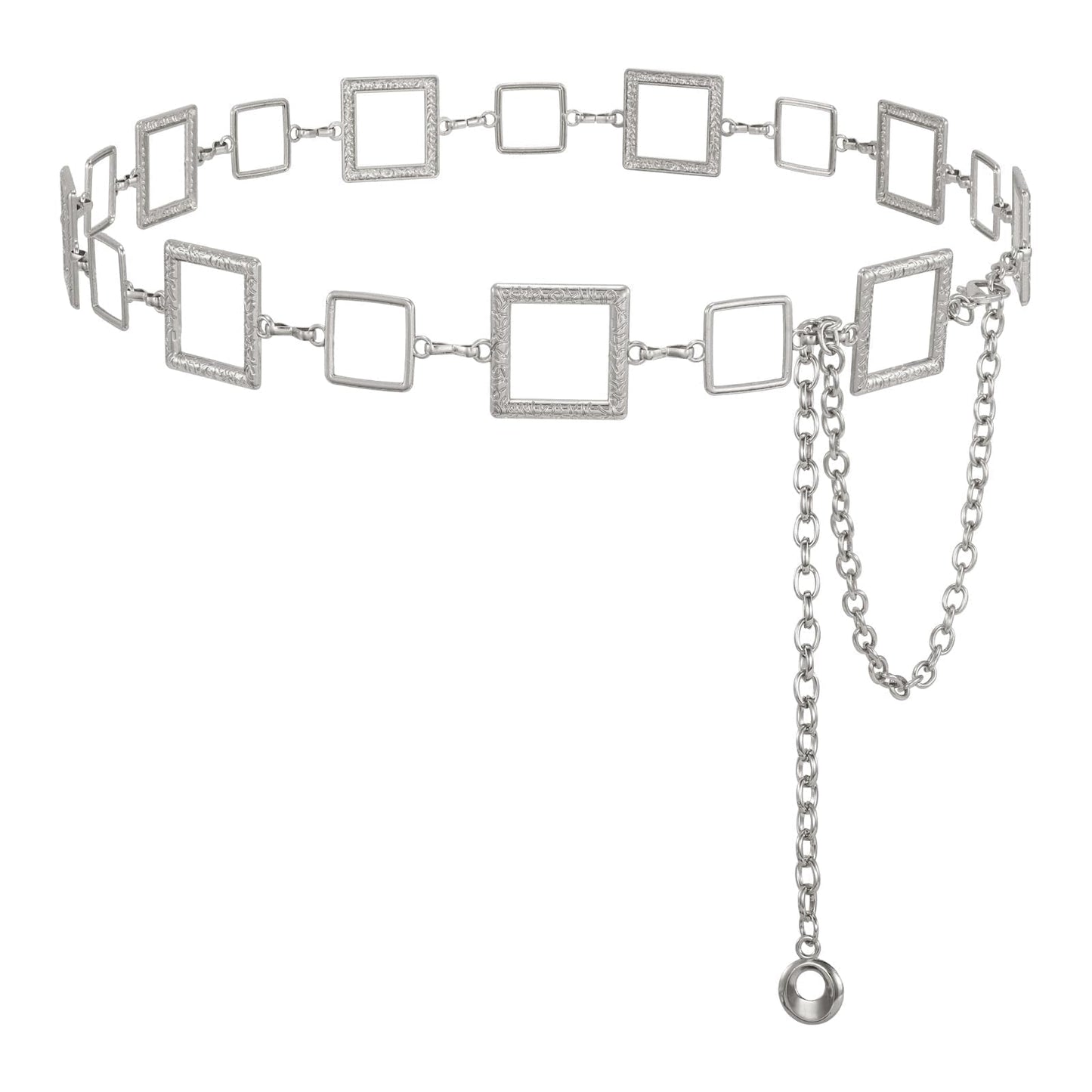 HOTWHIPPY Metal Waist Chain Belt Women Adjustable Body Link Belts Ladies Fashion Chain for Jeans Dress