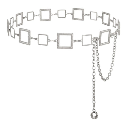 HOTWHIPPY Metal Waist Chain Belt Women Adjustable Body Link Belts Ladies Fashion Chain for Jeans Dress