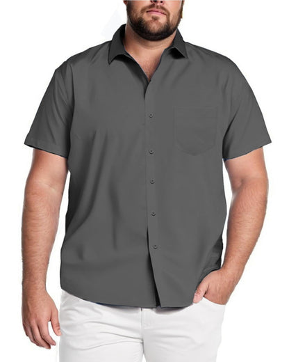 HOTCOOFANDY Big & Tall Shirts for Men Short Sleeve Button Down Casual Dress Shirts