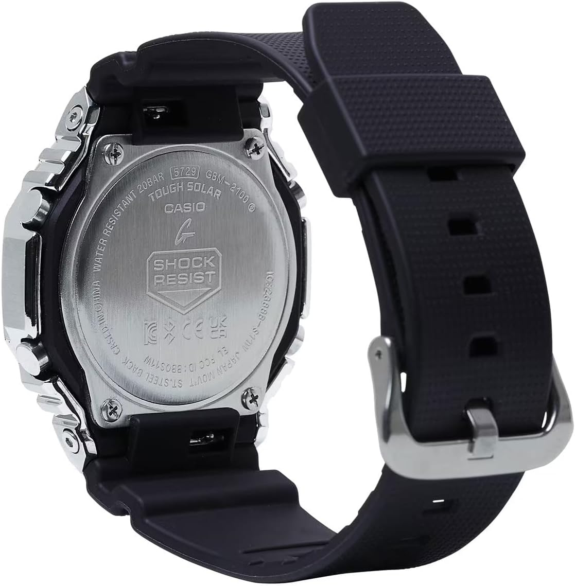 HOTG-Shock Casio G-Steel Solar Connected Black Dial Black Resin Strap Watch - GBM2100-1A