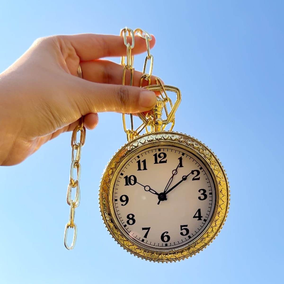 HOTHoncloud 3.7'' Gold Pocket Watch Prop Themed Costume Accessory | NO FUNCTION For Halloween Cosplay Costume Parties Theater Shows And Themed Events