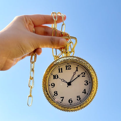 HOTHoncloud 3.7'' Gold Pocket Watch Prop Themed Costume Accessory | NO FUNCTION For Halloween Cosplay Costume Parties Theater Shows And Themed Events