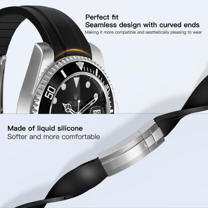 HOT20mm Watch Band for Rolex Rubber Strap 20mm for Men & Women Watches-Replacement Curved Lug End Watch Strap Colors:Black, Blue,Green 20mm 21mm 22mm