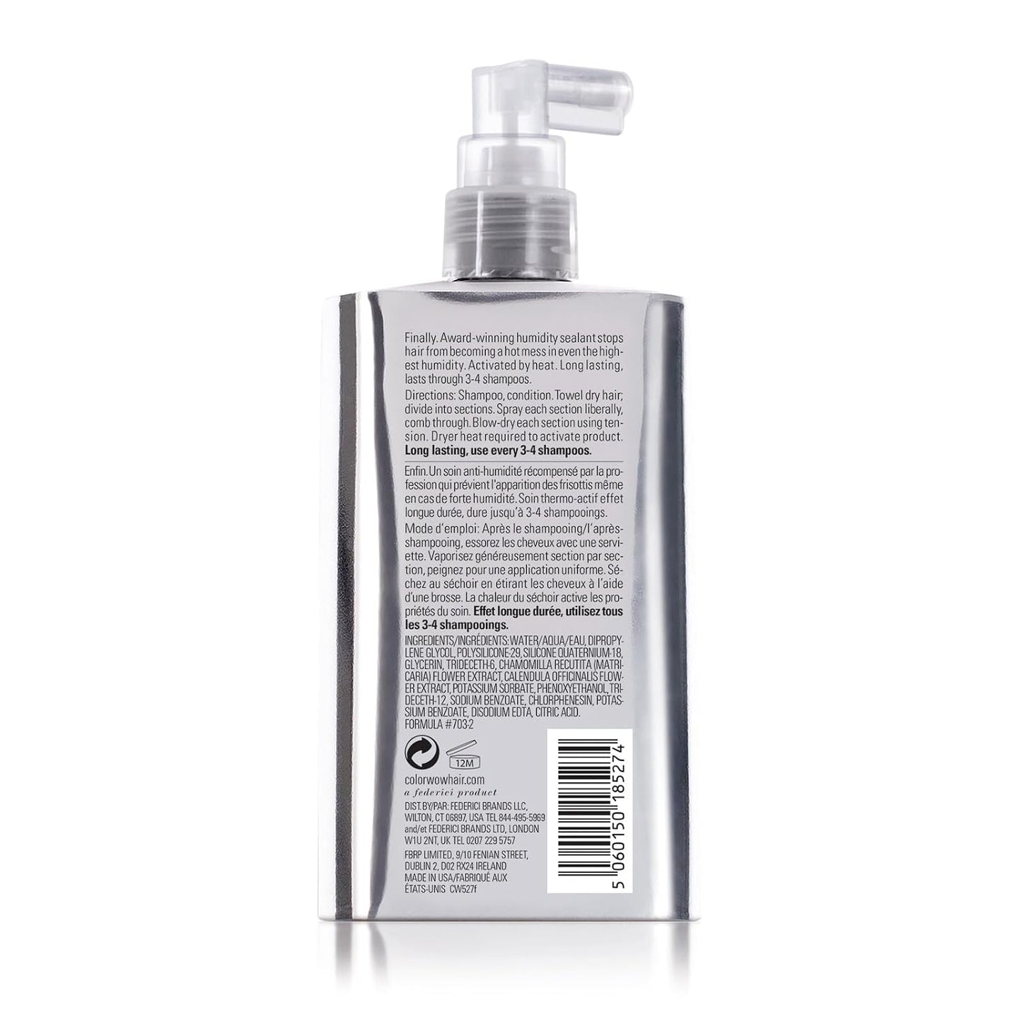 HOTCOLOR WOW Dream Coat Supernatural Spray, Anti-Humidity Frizz Control and Heat Protectant for Glassy, Shiny Hair