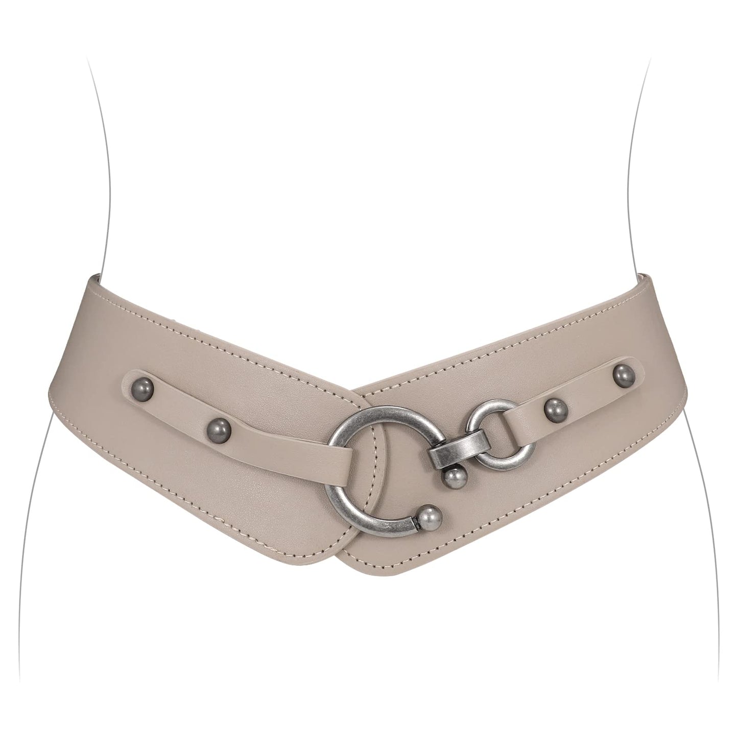 HOTJASGOOD Women's Elastic Wide Belts Retro Stretchy Belt Vintage Cinch Belts for Dresses Coats