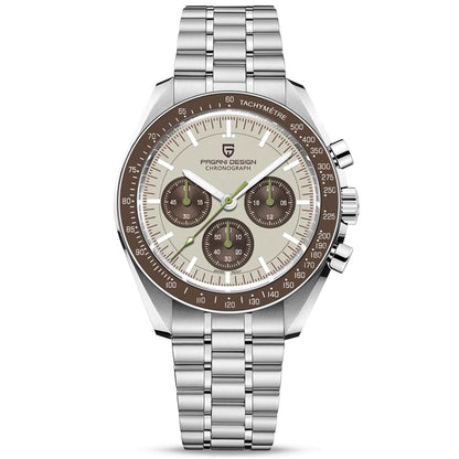HOTHaiQin Pagani Design 1701 V6 Moon Wristwatch Homage Men's Quartz Chronograph Watches VK63 Movement Stianless Steel Construction 100M Waterproof Fashion Sport Watch