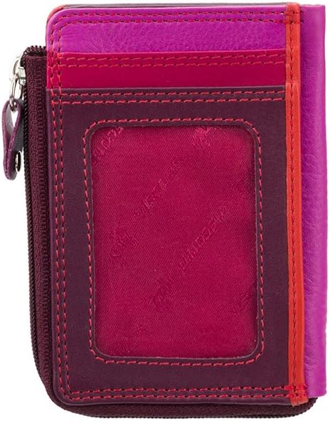 HOTVISCONTI RB110 Phi Phi Womens Leather Slim Zipped ID Credit Card Holder Wallet/Purse (Plum)