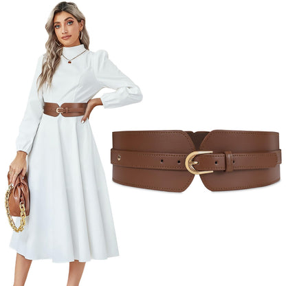 HOTSUOSDEY Womens Wide Elastic Waist Belt for Dress Ladies Stretch Cinch Belt for Women