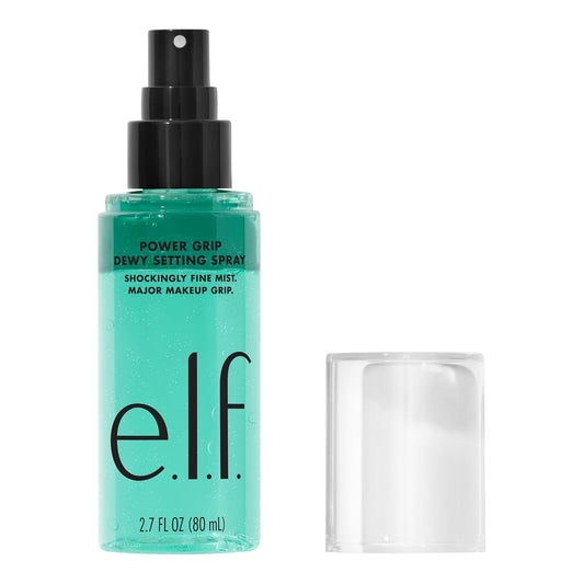 HOTe.l.f. Power Grip Dewy Setting Spray, Ultra Fine Mist Made With Hyaluronic Acid, Grips Makeup For A Hydrated-Looking, Dewy Finish, Vegan & Cruelty-Free
