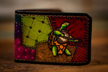 HOTTerrapin, Men's 3D Genuine Leather Wallet, Handmade wallet, Carved wallet, Tooled wallet, Airbrush Art, Bifold wallet, Custom wallet, Personalized wallet, A(33)