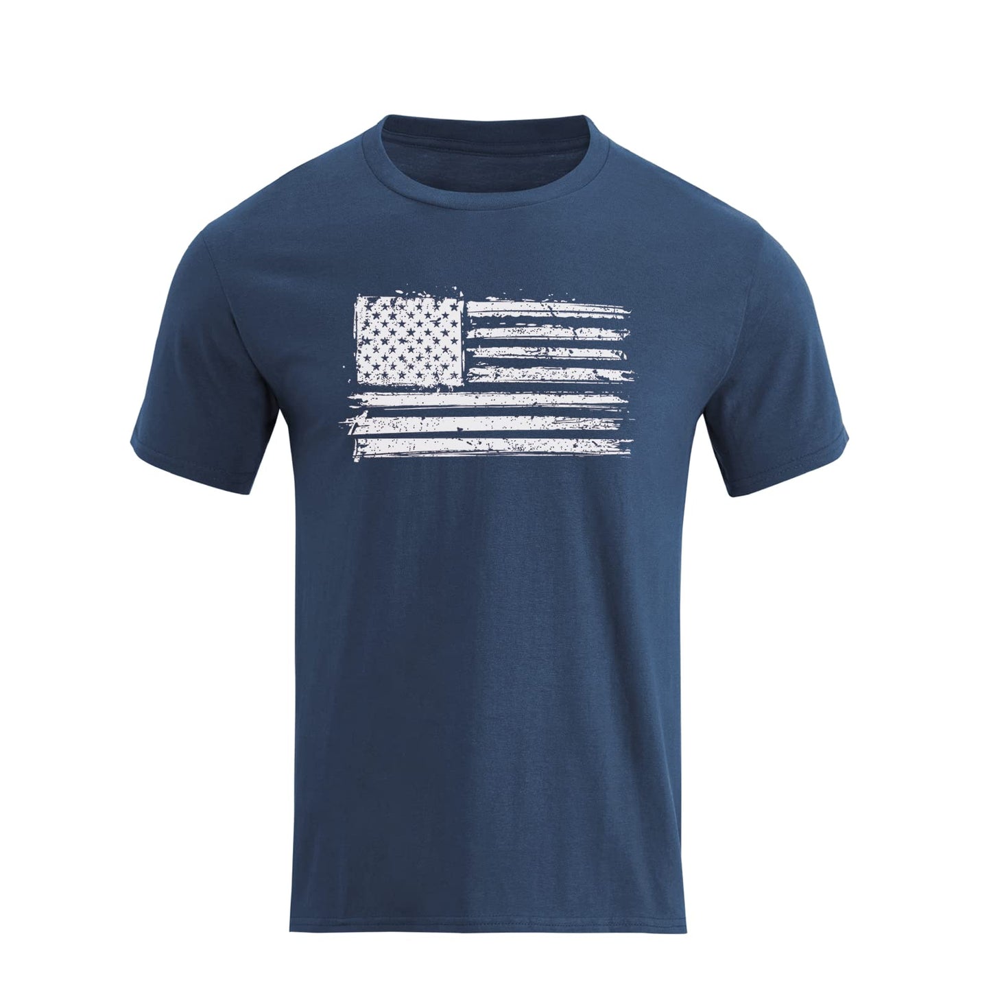 HOTH HYFOL Men's Graphic T-Shirts USA Flag Cotton Short Sleeve American Patriotic Crewneck Casual Regular Tee Shirts