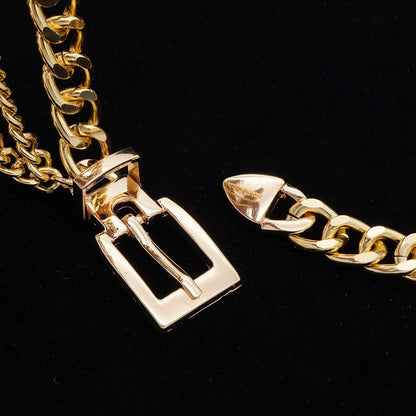 HOTSuyi Chain Belt for Women Girls Gold Metal Waist Chain Multilayer Chunky Chain Belts for Dress
