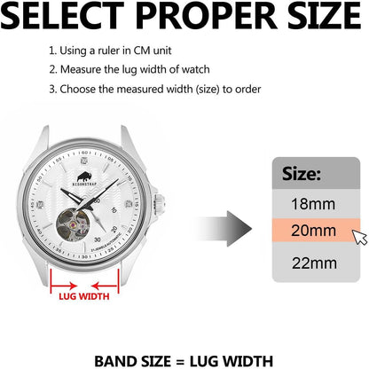 HOTBISONSTRAP Nylon Watch Bands for Men, One-Piece Military Watch Straps, 18mm 20mm 22mm