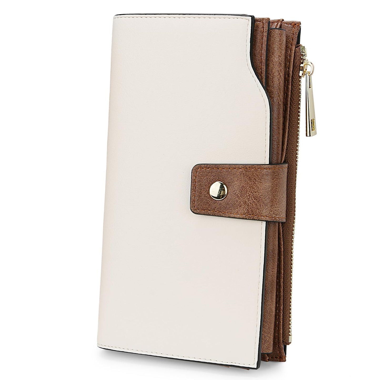 HOTYALUXE Women's Genuine Leather Wallet RFID Blocking Multi Card Holder with Cell Phone Pocket Mothers Day Gifts