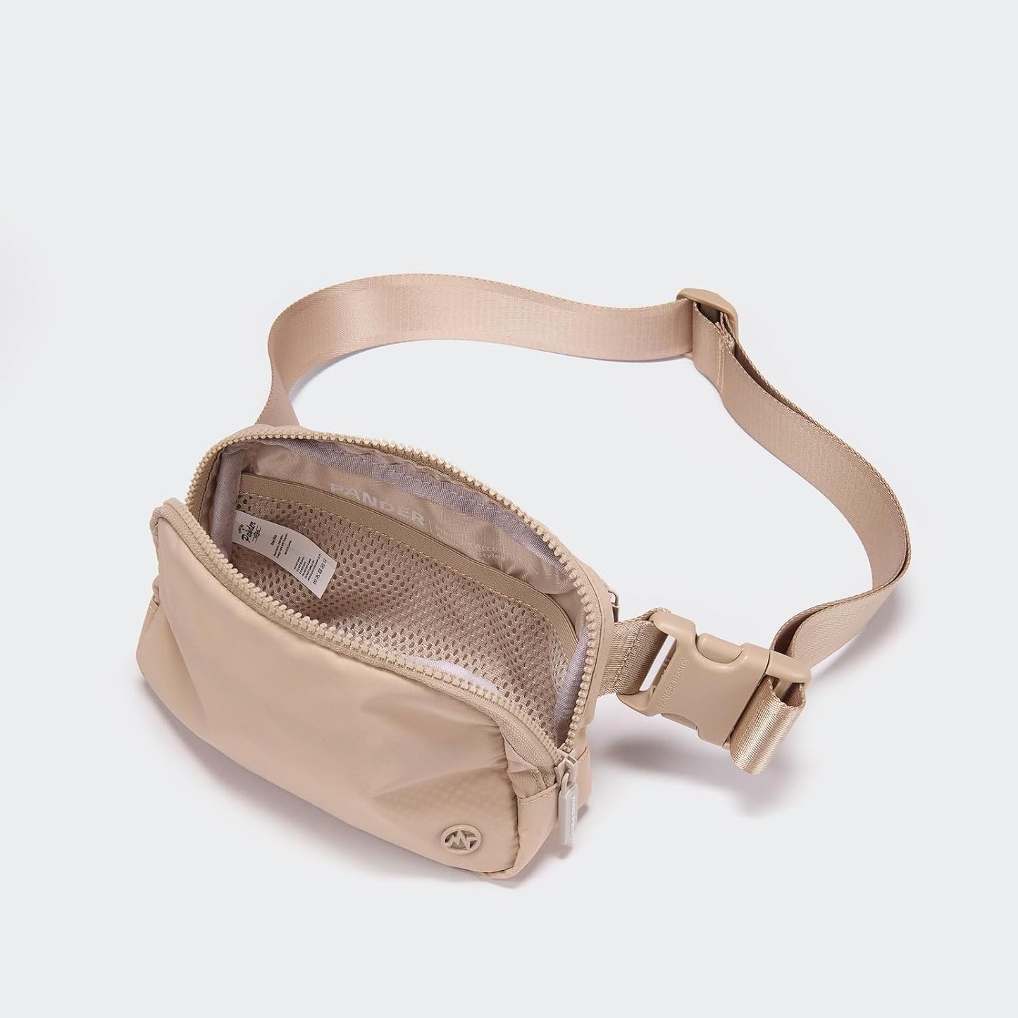 HOTPander Two Way Zipper Fanny Pack Nylon Everywhere Belt Bag for Women, Water Repellent Waist Packs, Crossbody Bags with Adjustable Strap (Raw Linen).