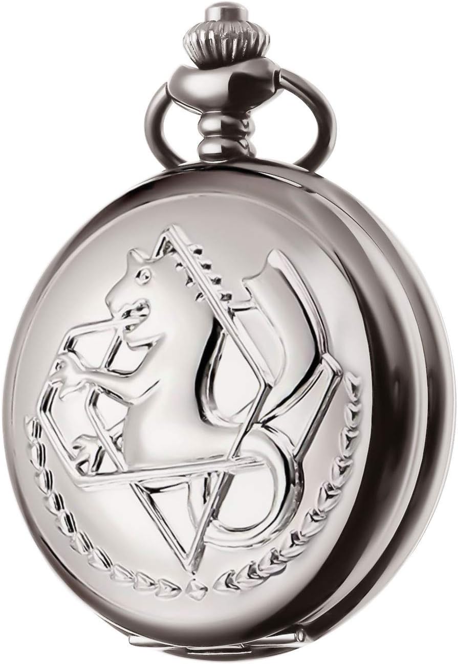 HOTBOSHIYA Fullmetal Alchemist Pocket Watch with Chain Box for Cosplay Accessories Anime Merch