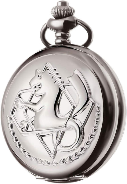 HOTBOSHIYA Fullmetal Alchemist Pocket Watch with Chain Box for Cosplay Accessories Anime Merch