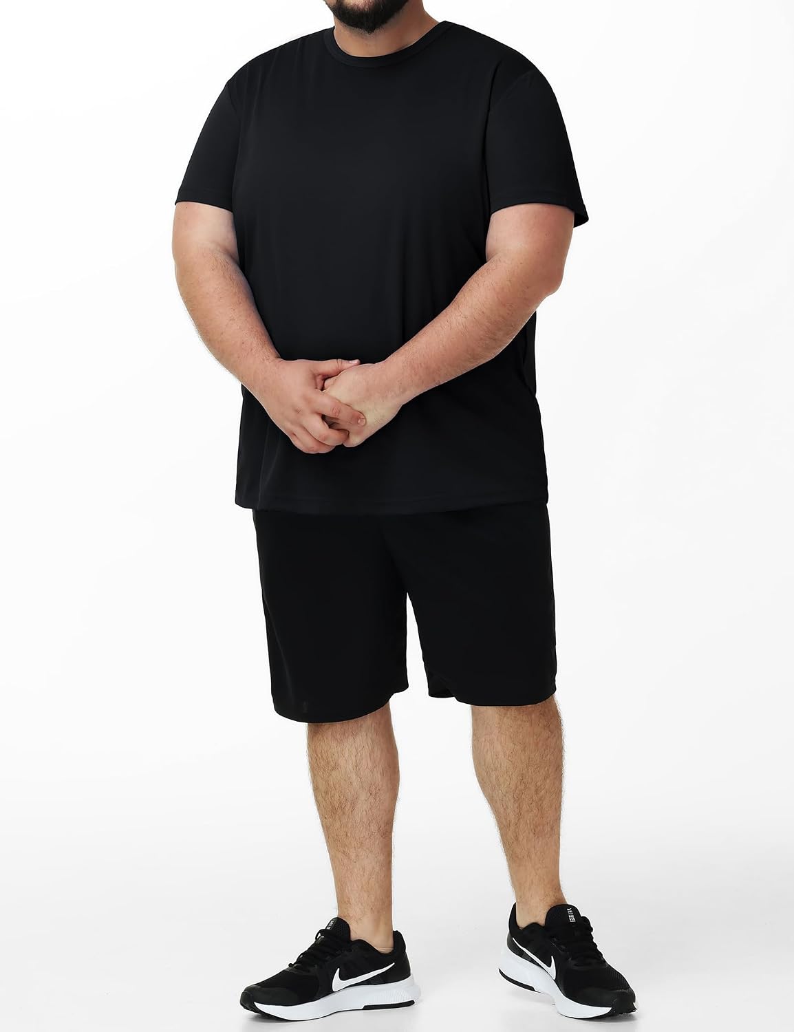 HOTMen's 3 Pack Lightweight Plus Size Short Sleeve T-Shirt Crew Neck Big & Tall Sizes Stretch T-Shirt for Casual Wear