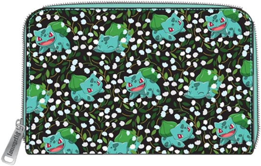 HOTLoungefly Pokemon Bulbasaur Aop Zip-Around Faux Leather Wallet Lightweight Pokemon One Size