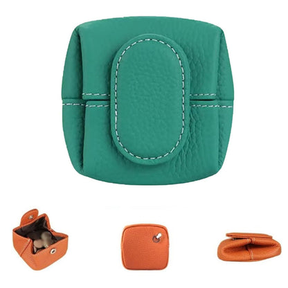 HOTMini Lychee Pattern Coin Purse, Leather Purses for Women, Coin Pouch Earphone Storage Bag with Key Buckle (Orange)