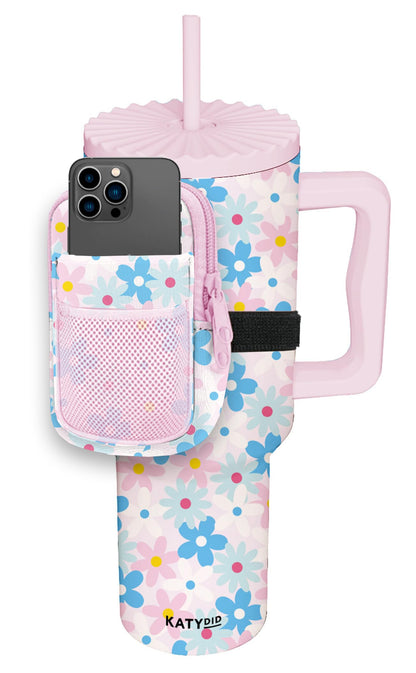 HOTKATYDID Tumbler Zipper Pouch and Phone Holder with 3 Pockets - Compact Water Bottle Pouch for Wallet, Keys, and Phone - Premium Tumbler Accessories