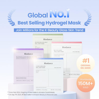 HOTBIODANCE Hydro Cera-nol Real Deep Mask, Hydrating Overnight Hydrogel Face Mask, Moisturizing, Redness Reducing, Quick Soothing, After Sun Care, Sunburn Relief, Korean Skin Care |1.19oz(34g) x4ea