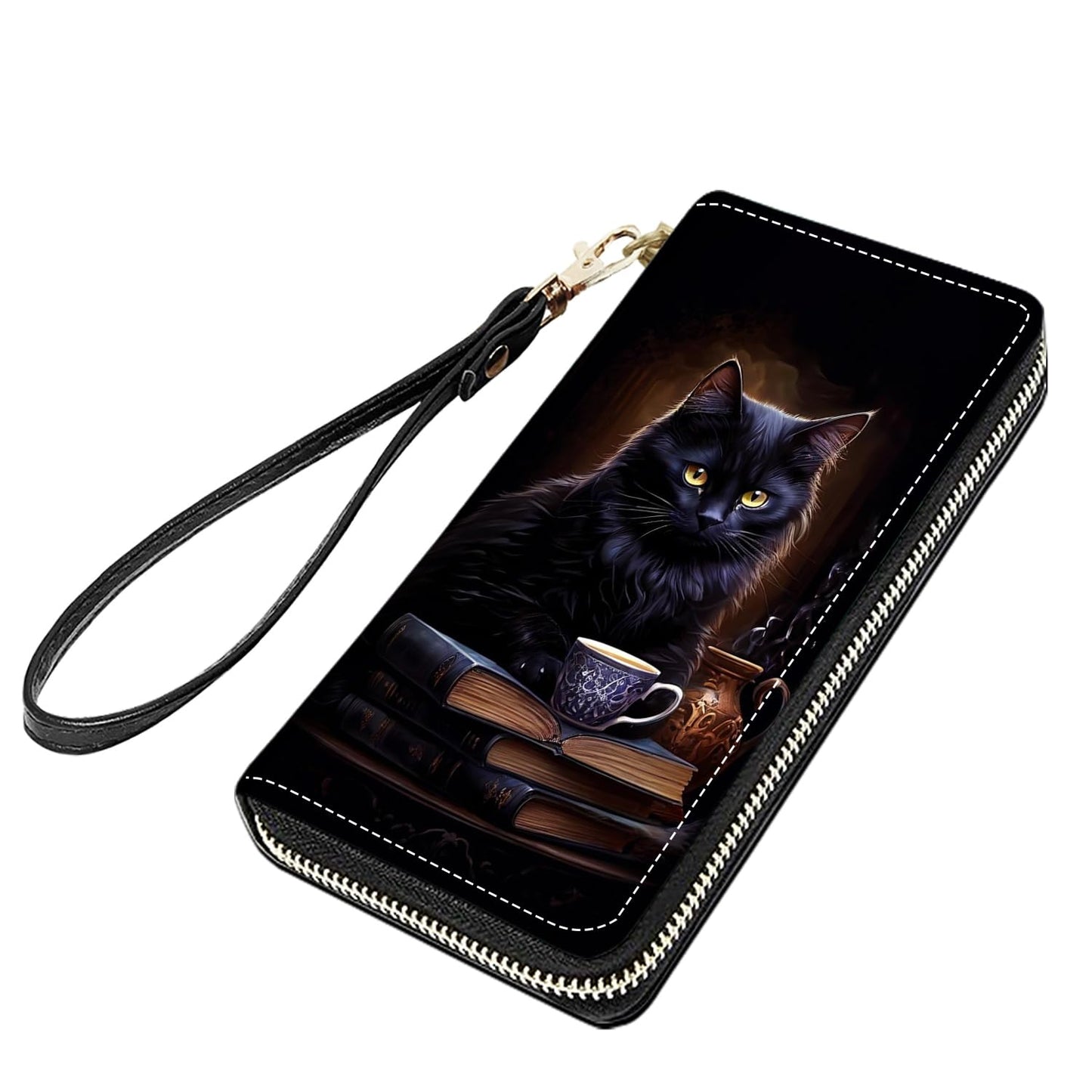 HOTCute Sloth Print Women Large Capacity PU Leather Zip Around Wallet, Multifunctional Clutch Purse for Cash/Card/Coin/Smart Phone