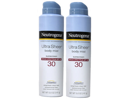 HOTNeutrogena Ultra Sheer Dry Touch Sunscreen Spray SPF 70 Broad Spectrum UVA UVB Protection Lightweight Water Resistant up to 80 Minutes PABA Oxybenzone Free, 3-pack of 5 oz