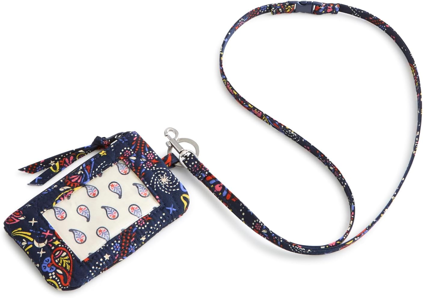 HOTVera Bradley womens Premium Cotton Zip Id Pouch W/Breakaway Lanyard