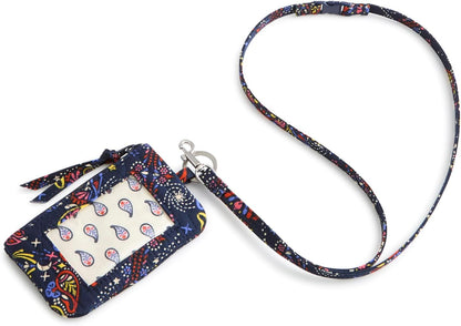HOTVera Bradley womens Premium Cotton Zip Id Pouch W/Breakaway Lanyard