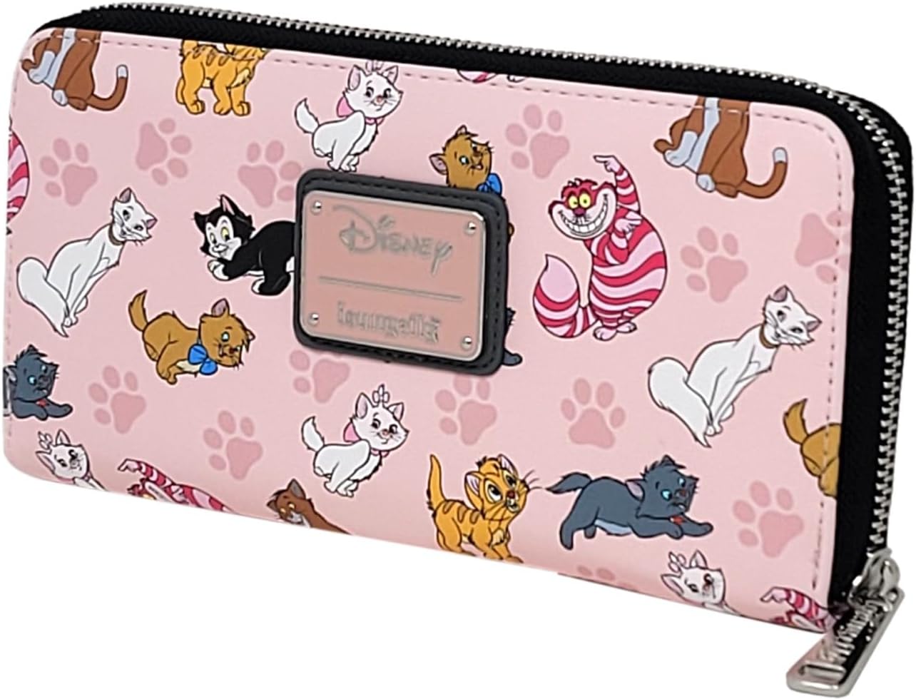 HOTLoungefly Disney Cats Wallet Zip Around Clutch Faux Leather