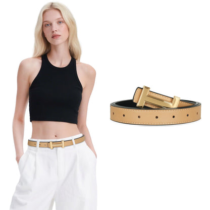 HOTRelang Women's Belts with Gold Buckle, Fashion Waist Band, Elegant Ladies' Belt, Gift for Women