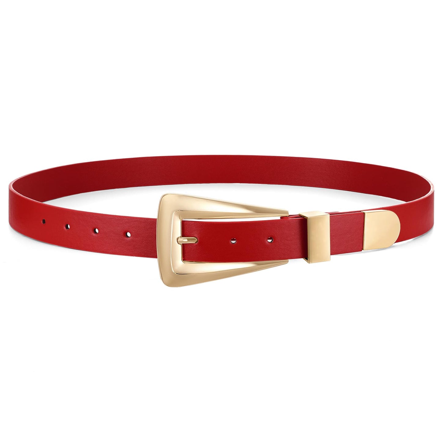 HOTWomen's Leather Belts for Jeans Pants Fashion Leather Waist Belt Ladies Dress Belts with Gold/Silver Buckle