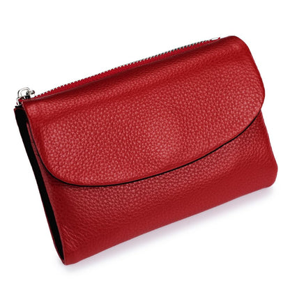 HOTLECDOA Unisex Pebble Leather Wallet, Short Genuine Leather Coin and Card Wallet, Small Wallets for Women, Suitable for Coins and Cards (#15)