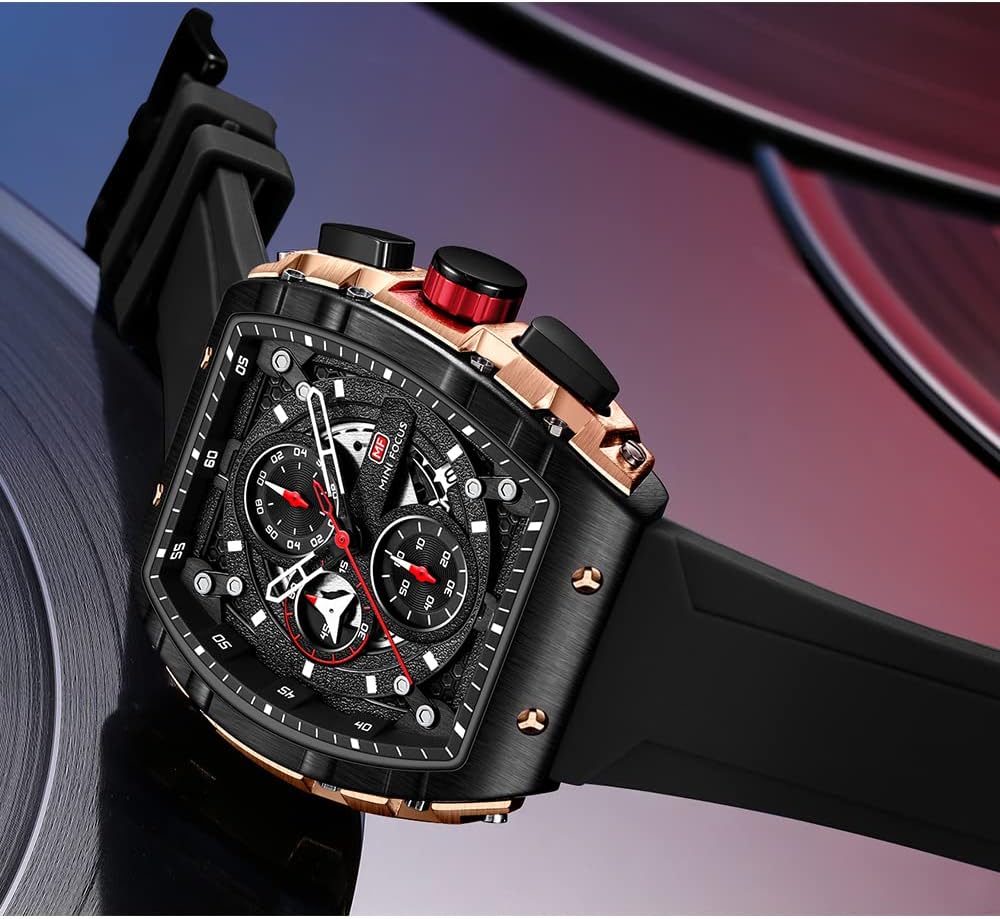 HOTMini Focus Men's Watch Fashion Sport Wrist Watches (Chronograph/Waterproof/Luminous/Calendar) Silicon Strap Quartz Watches for Men