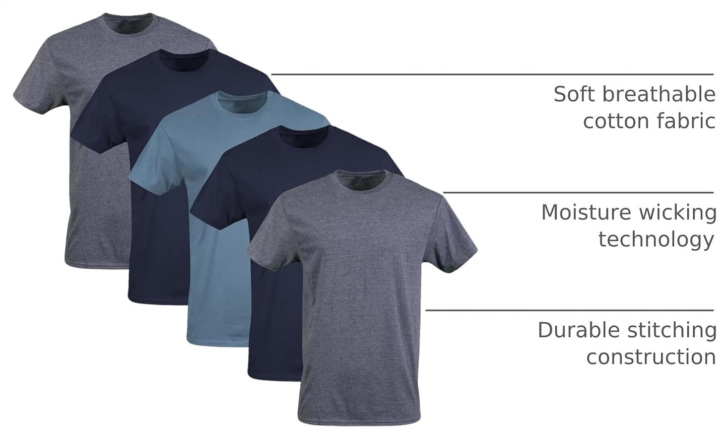 HOTGildan Men's Crew T-Shirts, Multipack, Style G1100