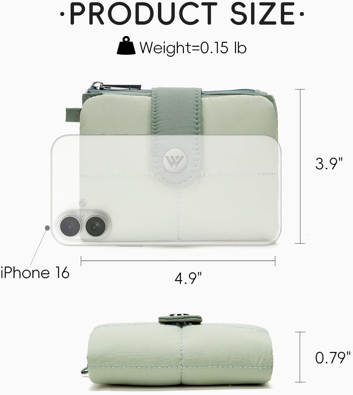 HOTWESTBRONCO Wristlet Wallets for Women Nylon Quilted RFID Wallet with 3 Zipper, Puffer Small Wallet for Women RFID Blocking Card Holder Wallets