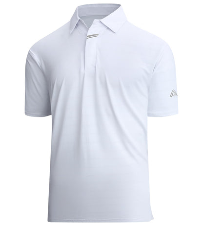 HOTEsabel.C Jacquard Golf Shirts for Men Dry Fit Short Sleeve Collared Polo | Moisture Wicking, Athletic Fit, 4-Way Stretch for Comfort, Wrinkle Free, Lightweight, Ideal for Golf, Casual & Work Wear