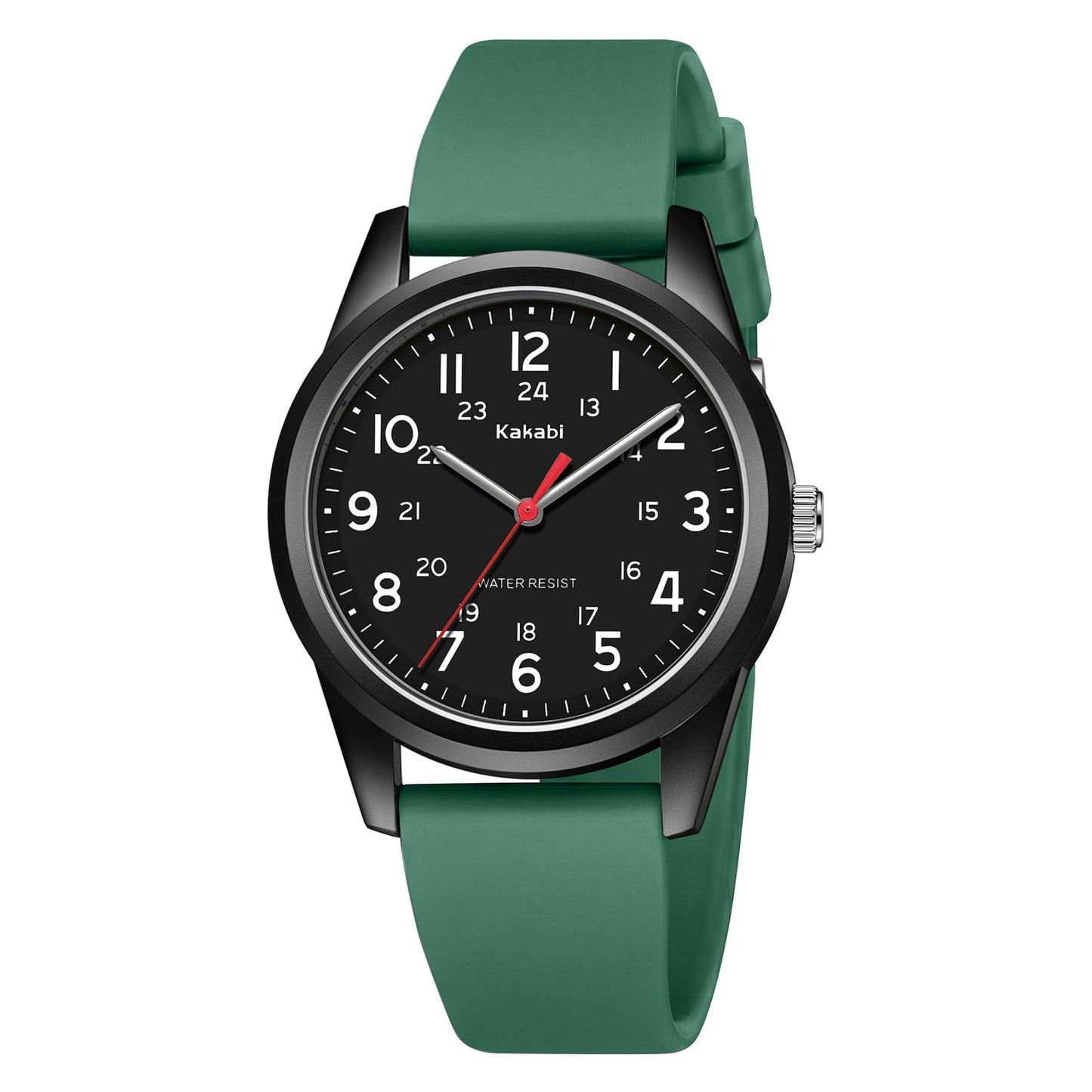 HOTWatches for Mens Womens Unisex Easy to Read Analog Quartz Wristwatch Silicone Strap Military 24 Hour Time Casual Comfortable 30M Waterproof