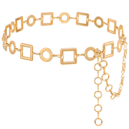 HOTTRIWORKS Waist Chain for Women Ladies Metal Link Chunky Chain Belt for Dresses