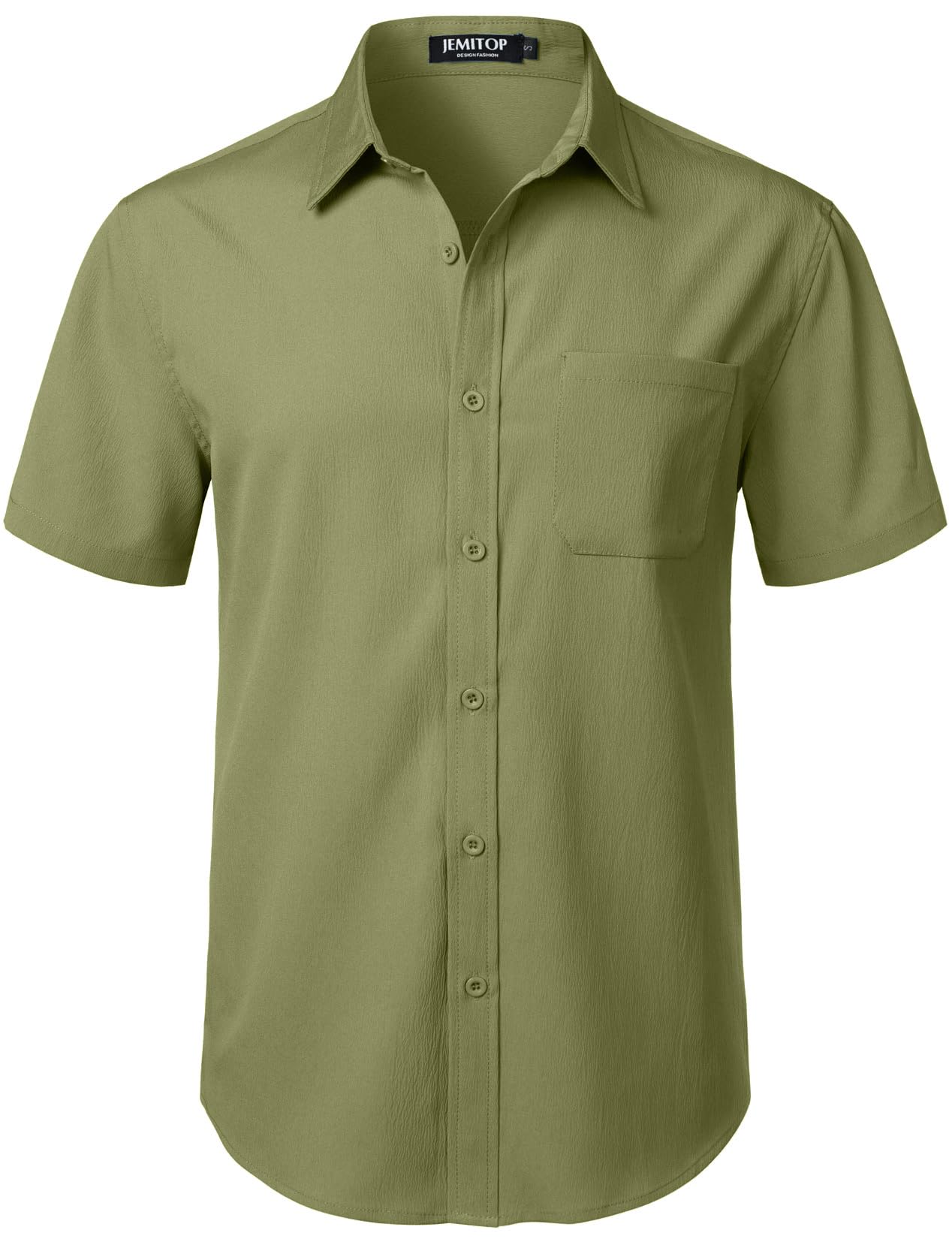 HOTJEMITOP Mens Stretch Wrinkle Free Texture Shirts | Lightweight, Summer, Beach, Stylish, Button Down, Short Sleeve, Casual, Vacation