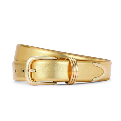 HOTBelts for Women with Gold Buckle Faux Leather Belts Fashion Casual belts for jeans