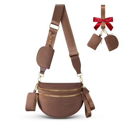 HOTCross Body Bag for Women Bum Bag Checkered Belt Bags Fanny Packs for Girls Travel Purse Fashion Waist Packs Crossbody Nylon Purse Trendy Shoulder Bags for Womens