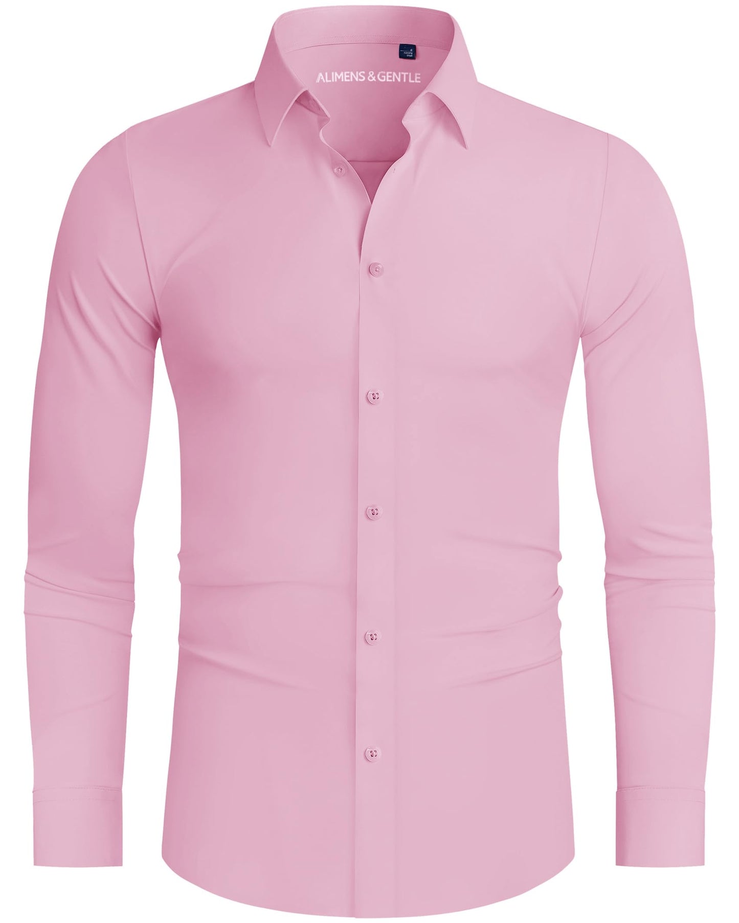 HOTAlimens & Gentle Stretch Mens Dress Shirts Slim Fit Long Sleeve Casual Skinny Muscle Fit Wrinkle Free Button Down Shirt